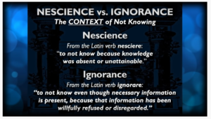 Nescience vs Ignorance
