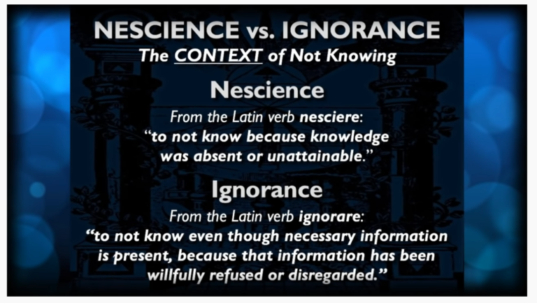 Nescience vs Ignorance