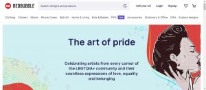 Red Bubble promoting being gay