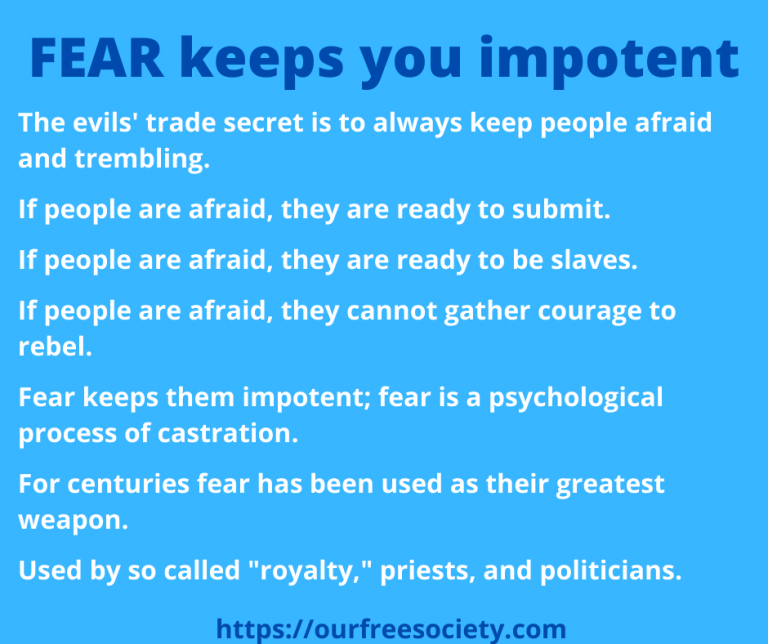 FEAR keeps you impotent