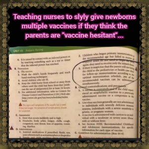 Teaching nurses to vaccinate babies and children against the parents wishes